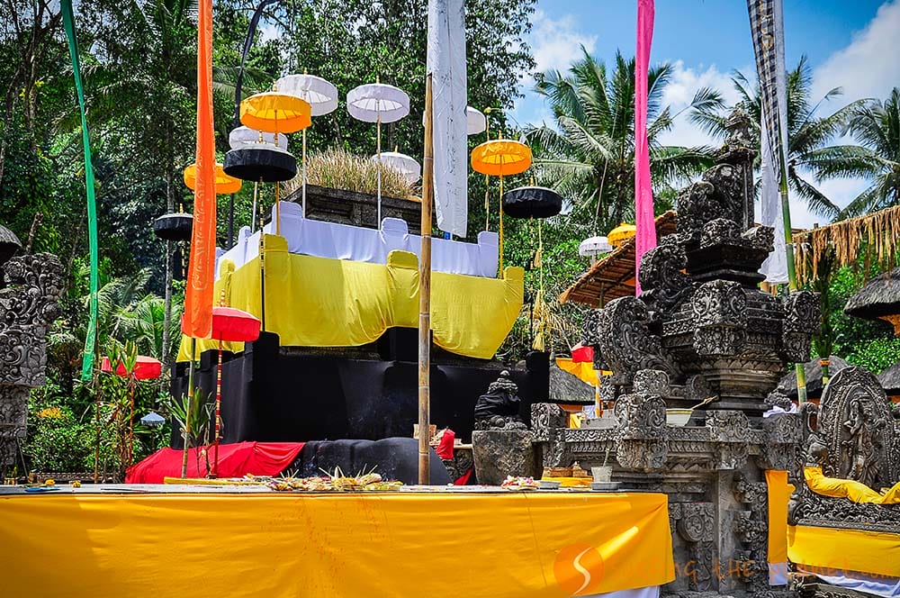 Temples in Bali prepared for the full moon ceremony in Bali