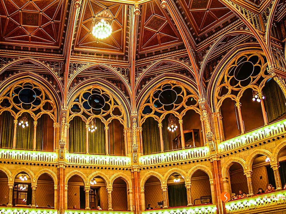 The Assembly Hall of the Hungarian Parliament in Budapest