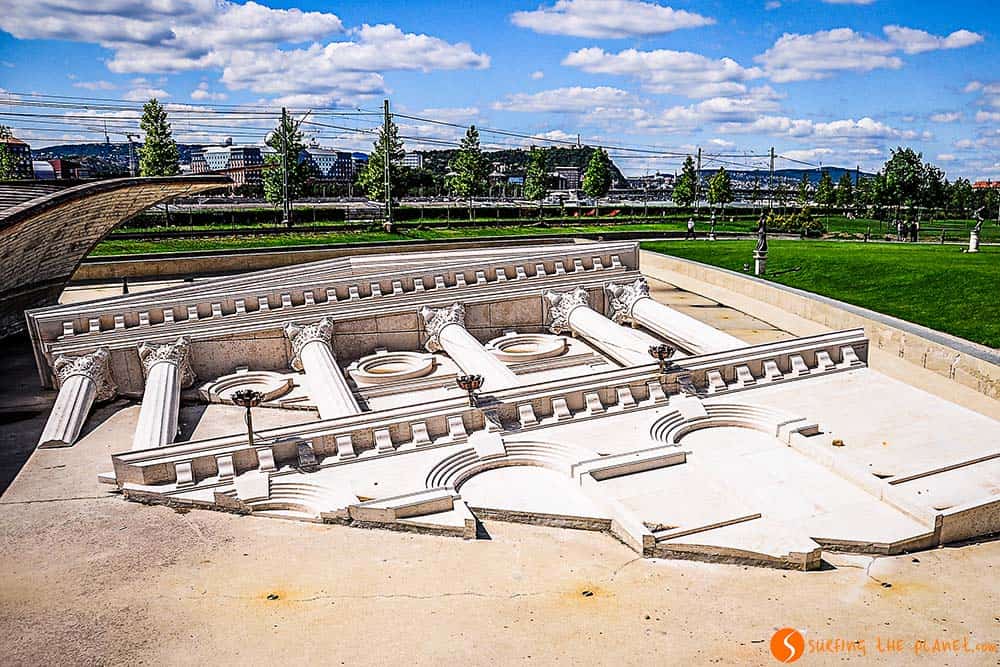 The Memorial Park around the National Theater in Budapest