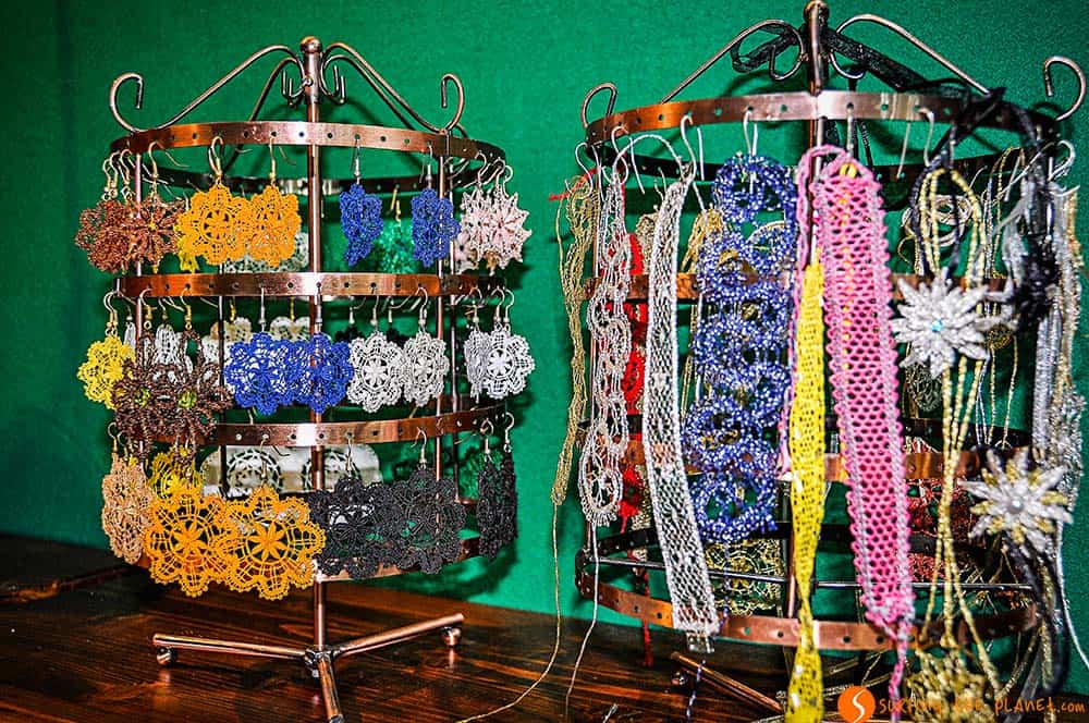Bracelets and earrings made with Bobbin laces