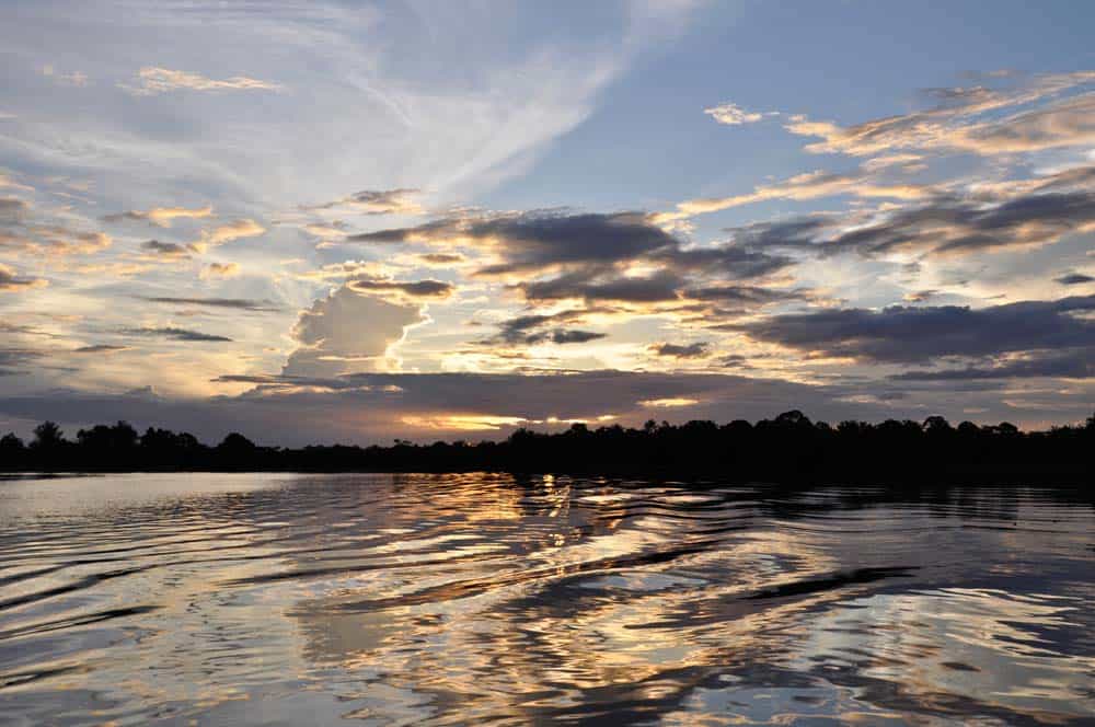 Tramonto nell'amazzonia