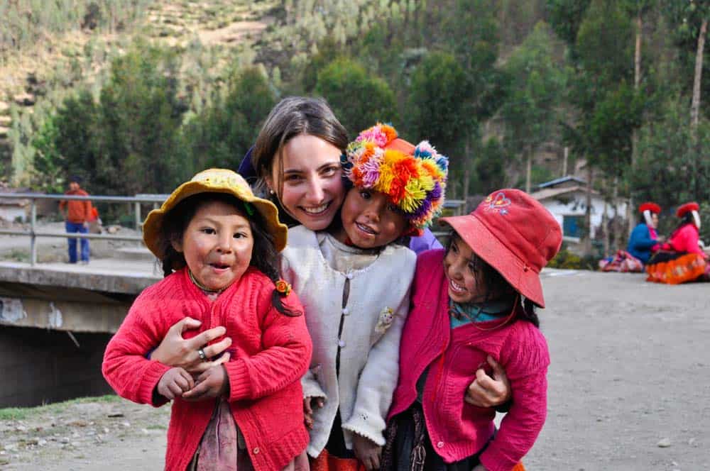 With girls of the community