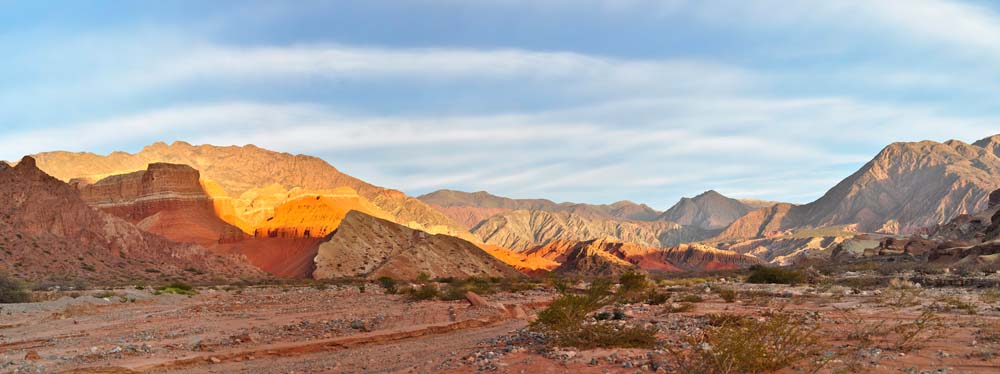 Sunset Quebrada de las Conchas Pano Puesta de sol Quebrada de las Conchas
