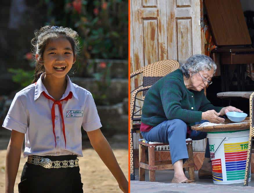 Scene di vita quotidiana a Luang Prabang in Laos Scene di vita quotidiana a Luang Prabang in Laos