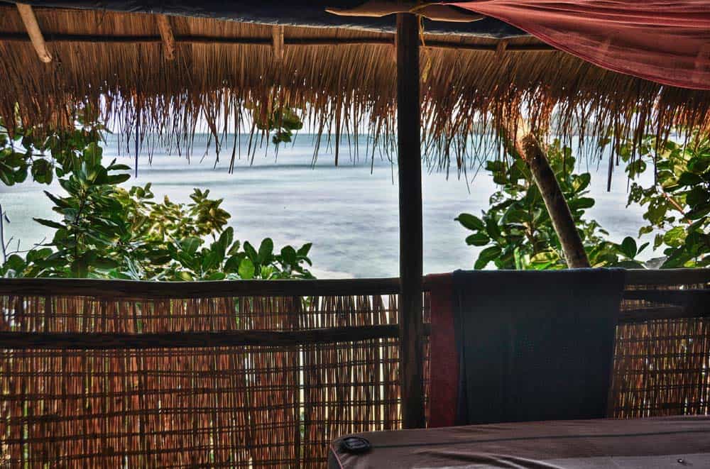 Vista de la casa en el árbol, Koh Ta Kiev, Camboya Vista de la casa en el árbol, Koh Ta Kiev, Camboya