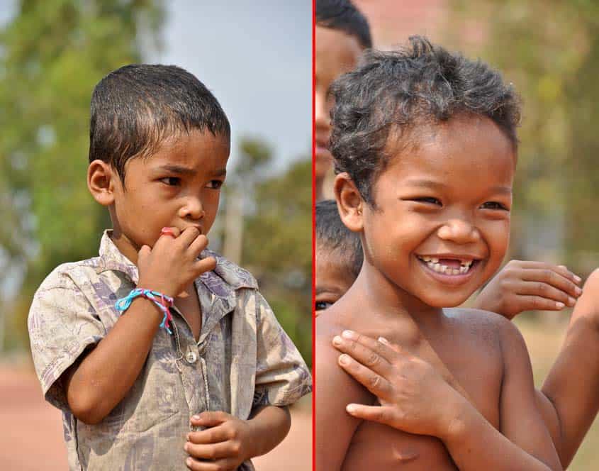Niños majos, cerca de Roluos, Camboya Niños majos, cerca de Roluos, Camboya