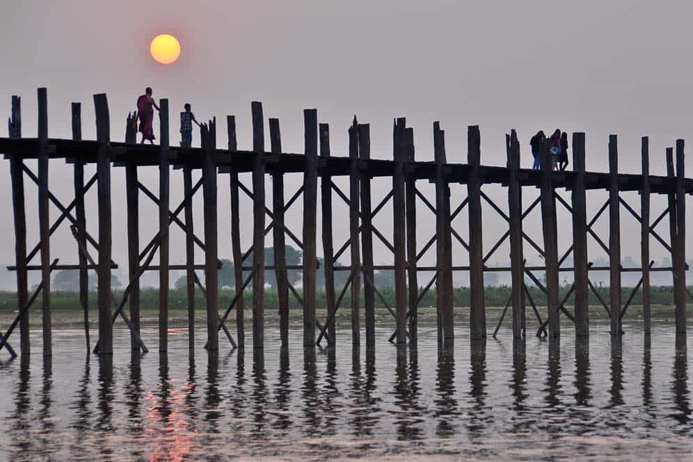 Sunset in U Bein Bridge Sunset in U Bein Bridge