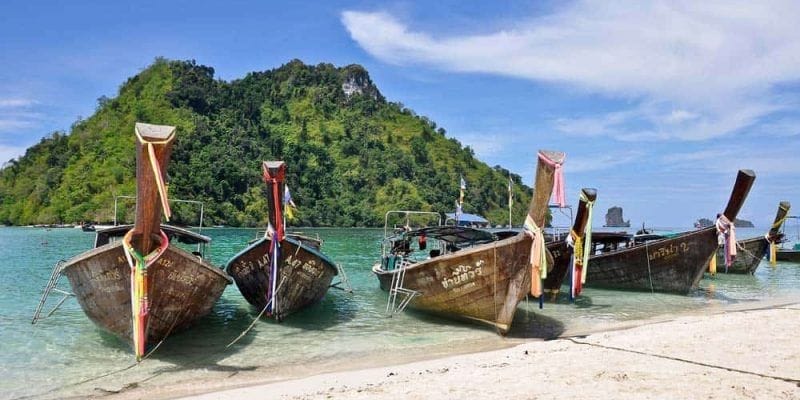 Long tail boats in Ko Phi Phi, Thailand