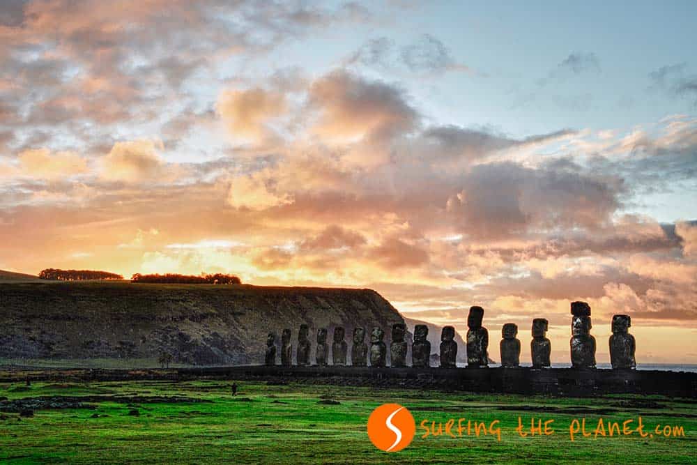 Tongariki Bay Sunrise, Easter Island, Chile Tongariki Bay Sunrise, Easter Island, Chile