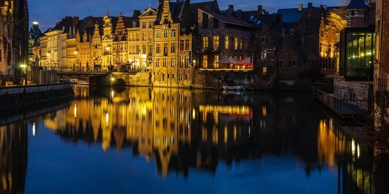 Que ver en Gante | Reflejos al atardecer, Gante, Belgica