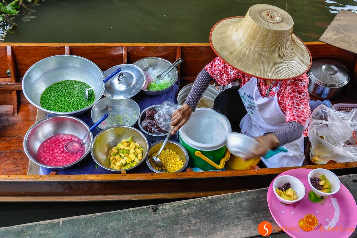 Vendedora, Mercado flotante, Bangkok | Que visitar en Bangkok en una semana Vendedora, Mercado flotante, Bangkok | Que visitar en Bangkok en una semana