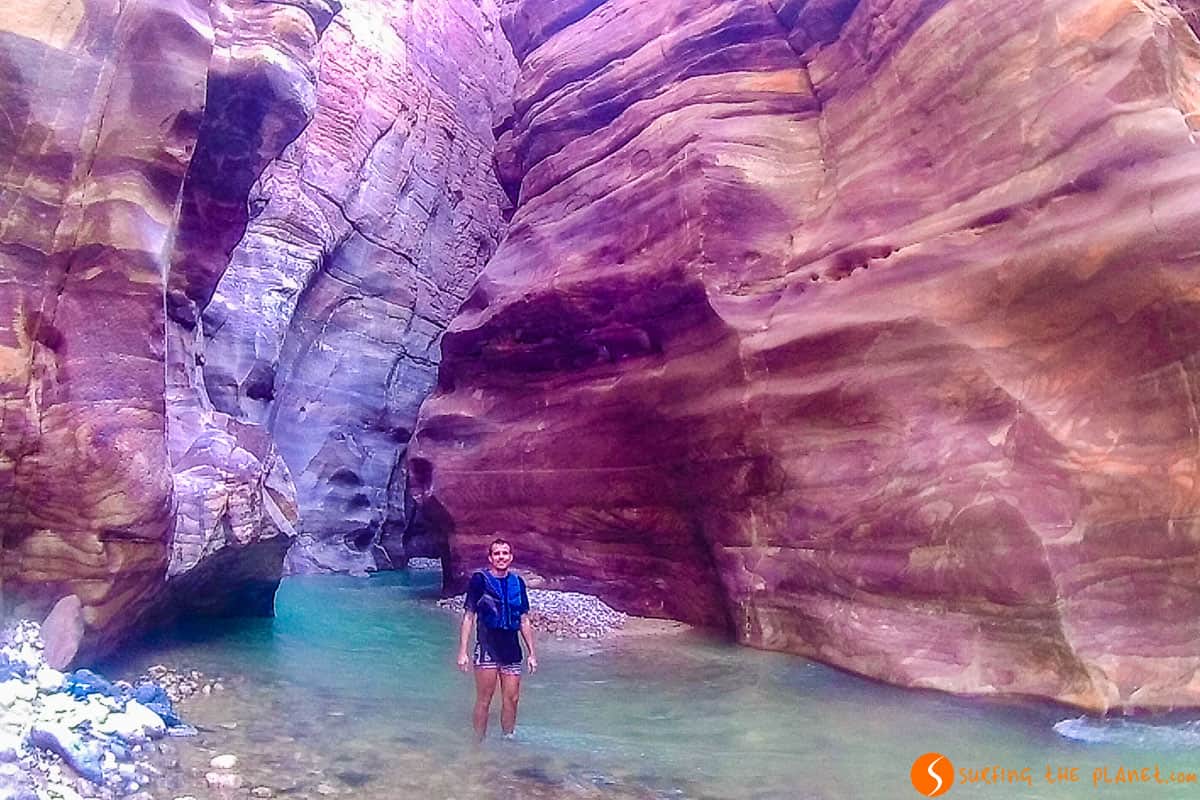 Entrada desfiladero, Wadi Mujib, Jordania Entrada desfiladero, Wadi Mujib, Jordania