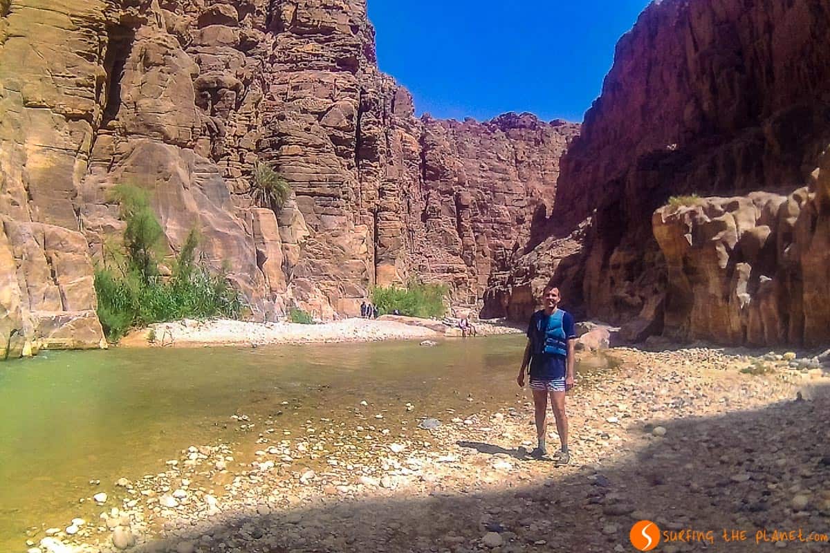 Entrada, Wadi Mujib, Jordania Entrada, Wadi Mujib, Jordania