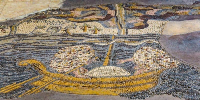 Mosaico, Iglesia San Jorge, Madaba, Jordania