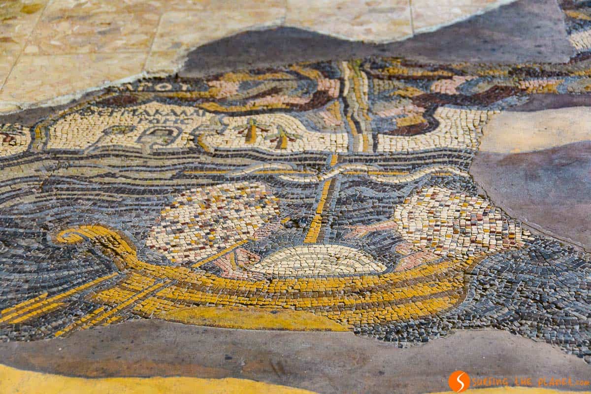 Mosaico, Iglesia San Jorge, Madaba, Jordania