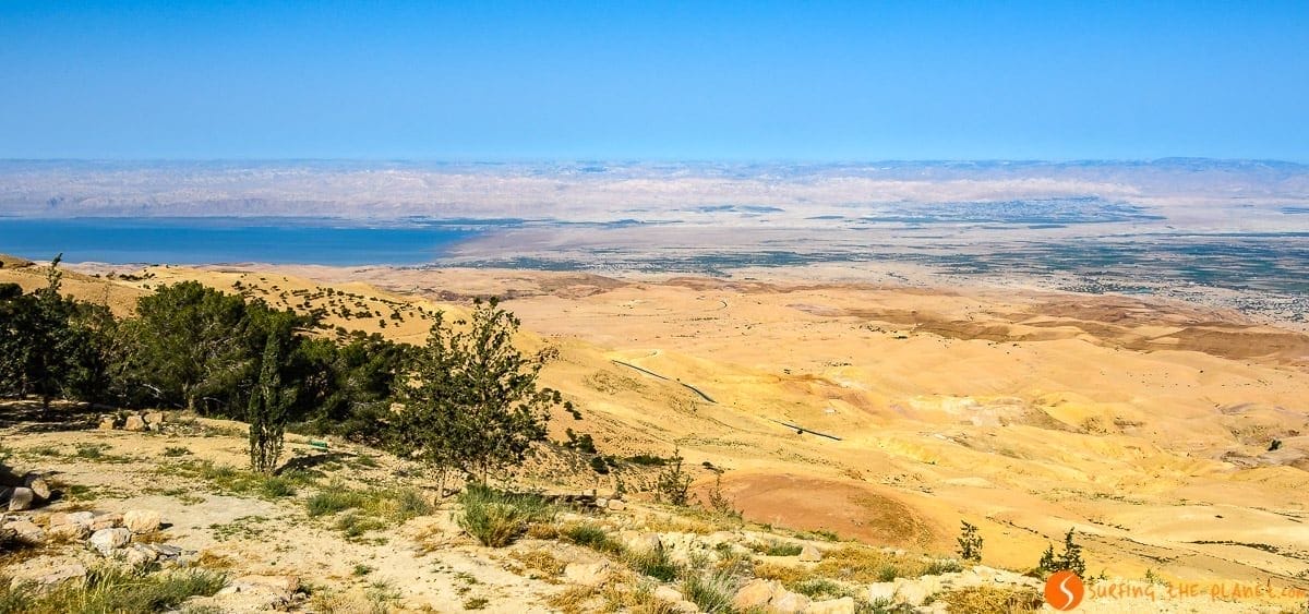 Vista desde Monte Nebo, Madaba, Jordania Vista desde Monte Nebo, Madaba, Jordania