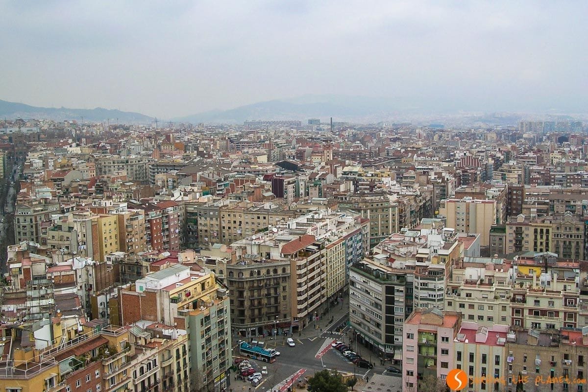 Vistas desde la torre de la Sagrada Familia, Cataluña, España Vistas desde la torre de la Sagrada Familia, Cataluña, España