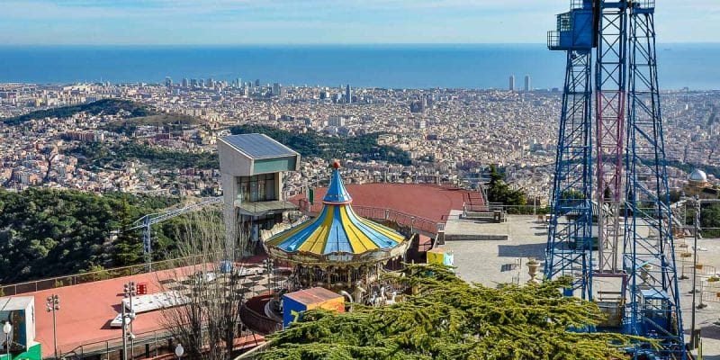 Vistas desde el Tibidabo, Barcelona, Cataluña, España