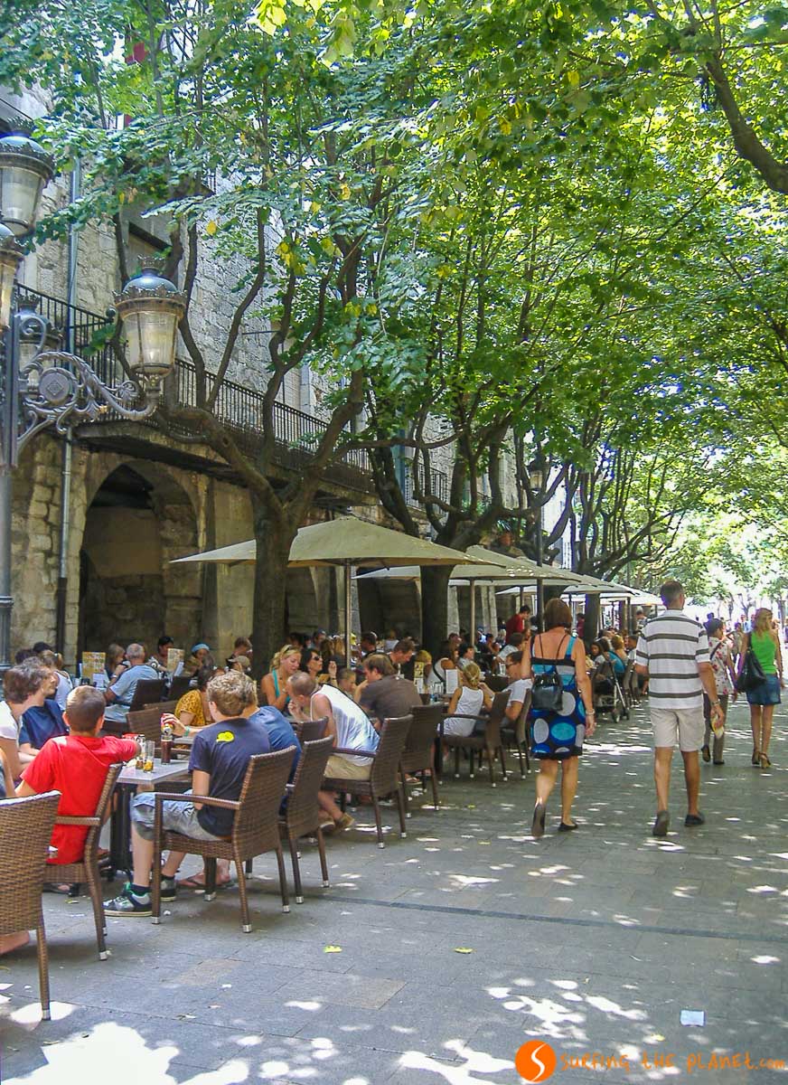 Rambla de la Llibertat, Girona, Catalogna, Spagna Rambla de la Llibertat, Girona, Catalogna, Spagna