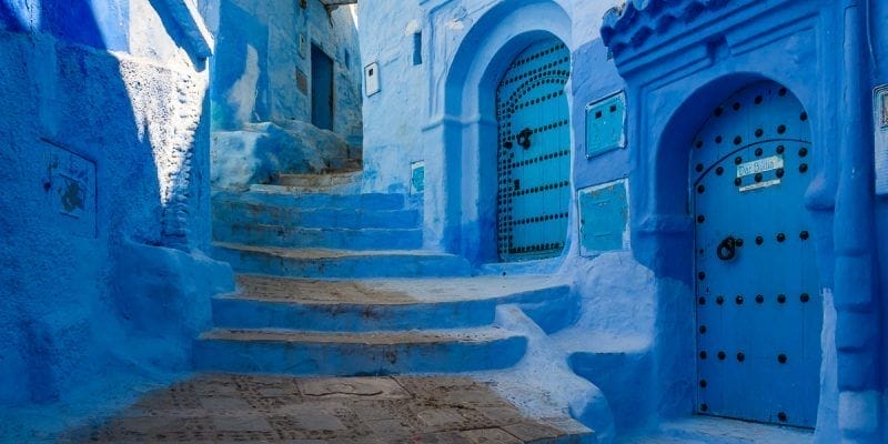 Calle azul, Chefchaouen, Marruecos