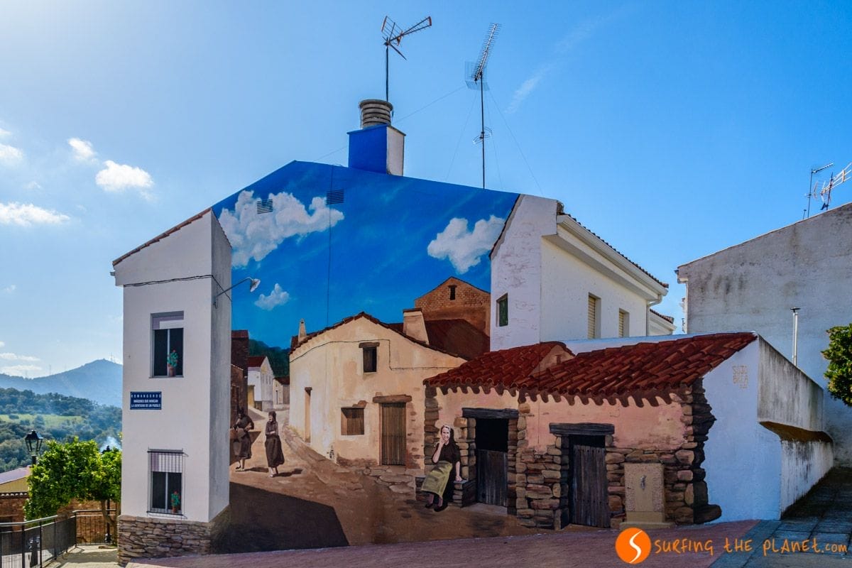 Trampantojo de pueblo, Romangordo, Cáceres, Extremadura Trampantojo de pueblo, Romangordo, Cáceres, Extremadura