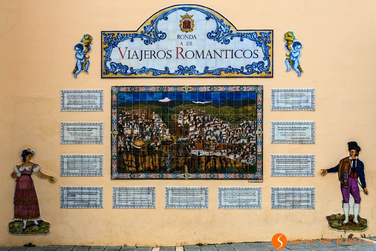 Muralla de Viajeros Románticos, Ronda, Málaga, Andalucía Muralla de Viajeros Románticos, Ronda, Málaga, Andalucía