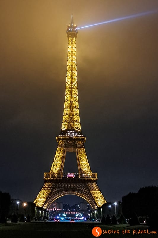 Vista nocturna, Torre Eiffel, París | Que visitar en París en 3 días