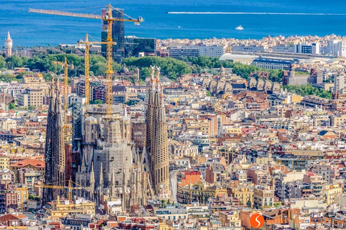 Vista aérea de la Sagrada Familia, Barcelona, Cataluña | Que ver en Barcelona en 4 días