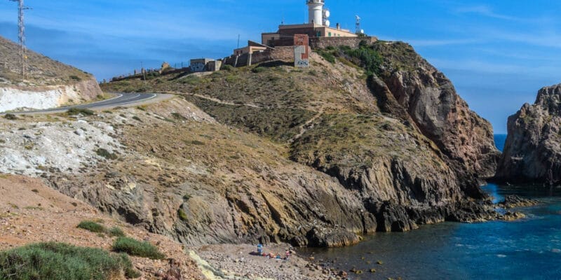 Carretera de asfalto, Cabo de Gata, Almería, Andalucía